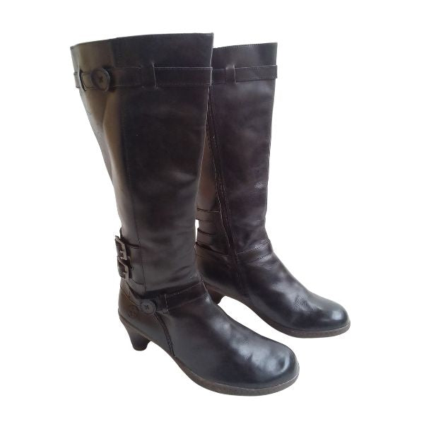 Amber Heeled Leather Boots | 7 UK