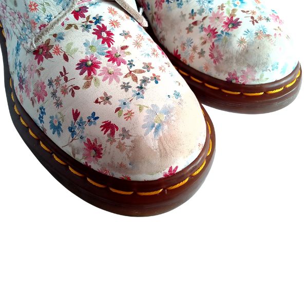 1460 W White Floral Leather | 5 UK