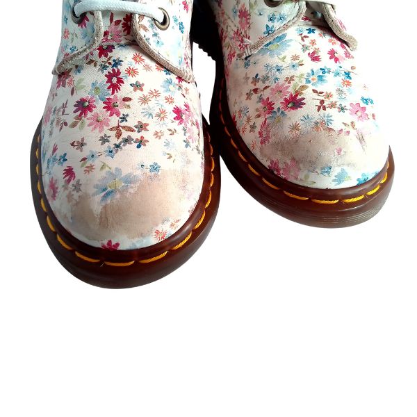 1460 W White Floral Leather | 5 UK