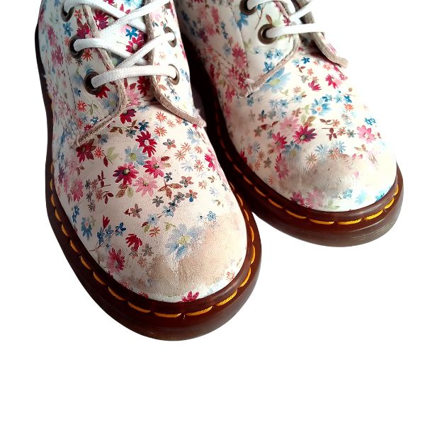 1460 W White Floral Leather | 5 UK