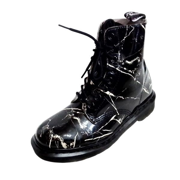 Pascal Marble Black White Patent Leather | 5 UK
