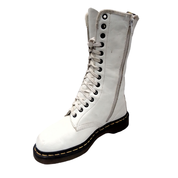 10183 14‑Hole White Leather | 6 UK