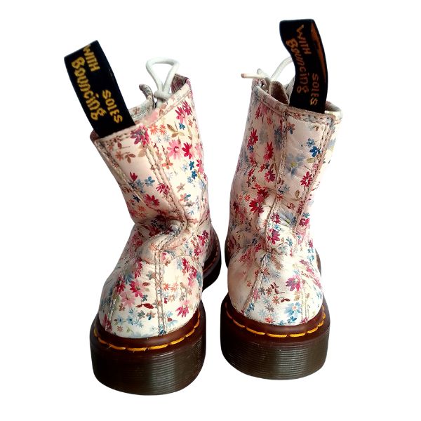1460 W White Floral Leather | 5 UK