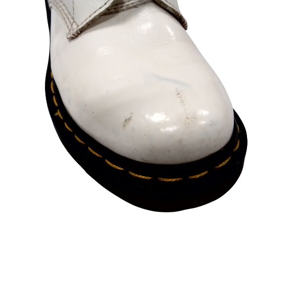 1460 W White Leather Boots | 5 UK