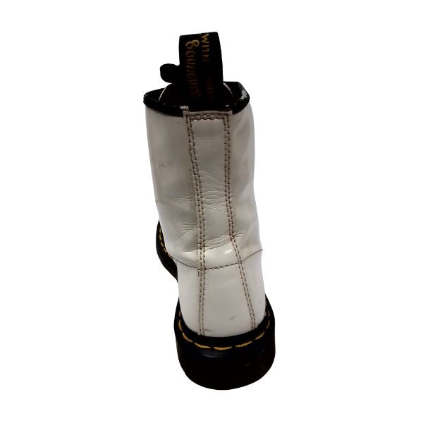 1460 W White Leather Boots | 5 UK