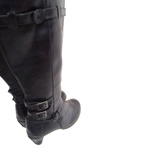 Amber Heeled Leather Boots | 7 UK