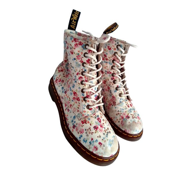 1460 W White Floral Leather | 5 UK