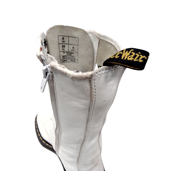 10183 14‑Hole White Leather | 6 UK