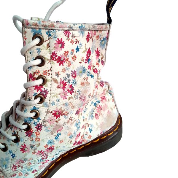 1460 W White Floral Leather | 5 UK