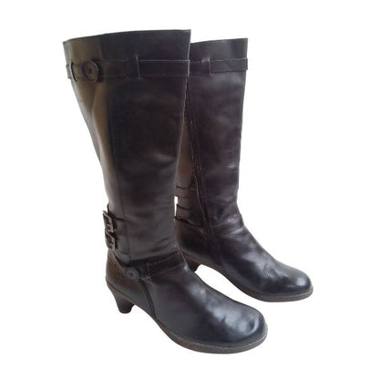 Amber Heeled Leather Boots | 7 UK