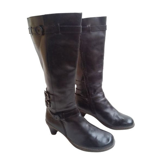 Amber Heeled Leather Boots | 7 UK