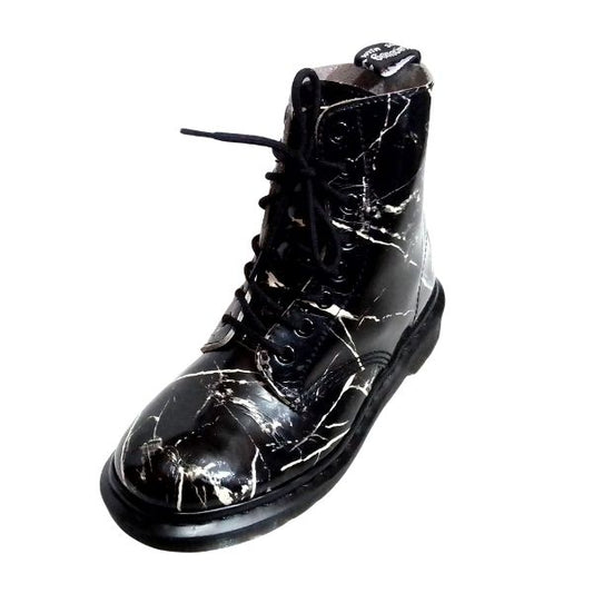 Pascal Marble Black White Patent Leather / 5 UK