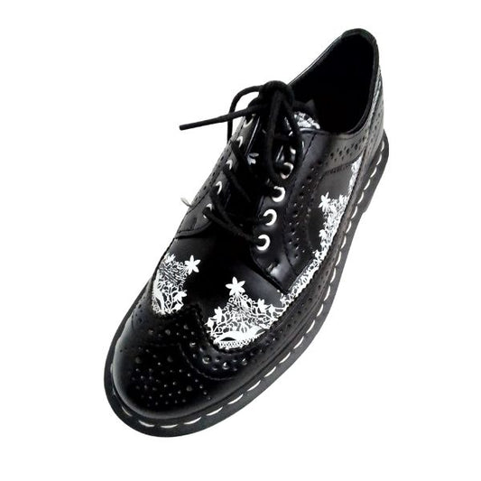 3989 Lace Wingtip Brogue Leather Shoe / 4 UK