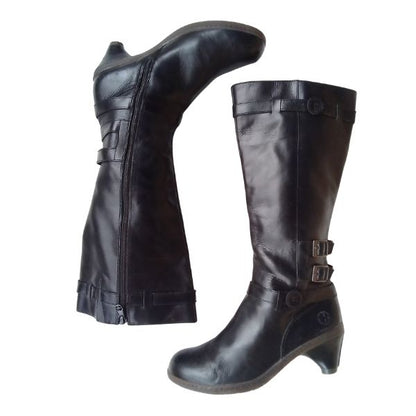 Amber Heeled Leather Boots | 7 UK