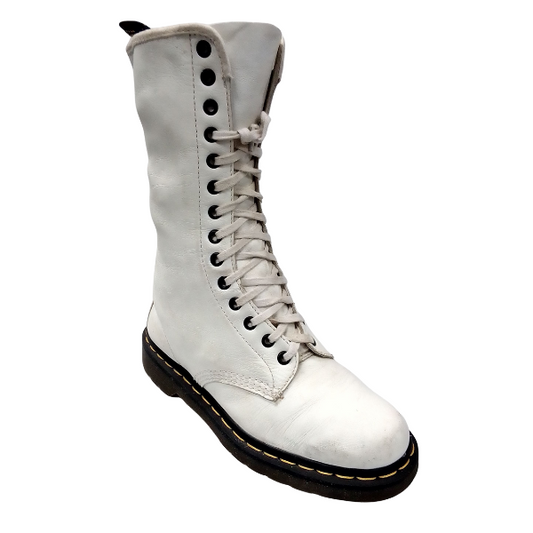 10183 14‑Hole White Leather | 6 UK