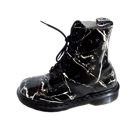 Pascal Marble Black White Patent Leather / 5 UK