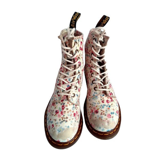1460 W White Floral Leather | 5 UK