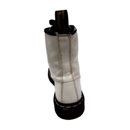 1460 W White Leather Boots | 5 UK
