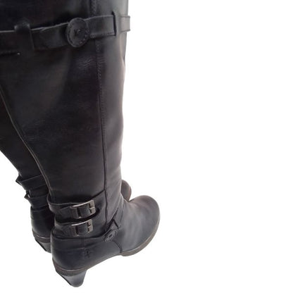 Amber Heeled Leather Boots | 7 UK