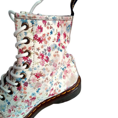 1460 W White Floral Leather | 5 UK