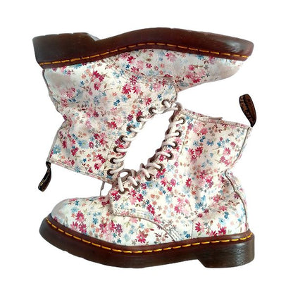 1460 W White Floral Leather | 5 UK